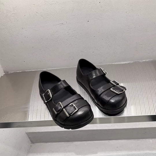 Damen Komfortable Ballerinas mit verstellbaren Schnallen EB