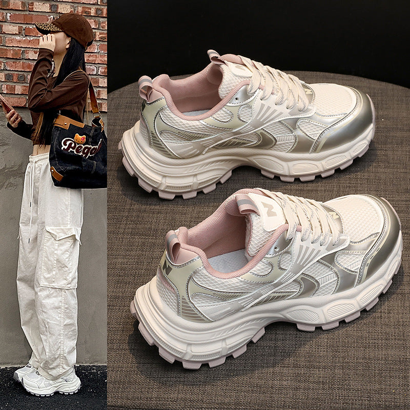 Damen Sportliche Sneakers mit atmungsaktiver Mesh-Oberfläche und stoßdämpfender Sohle EB