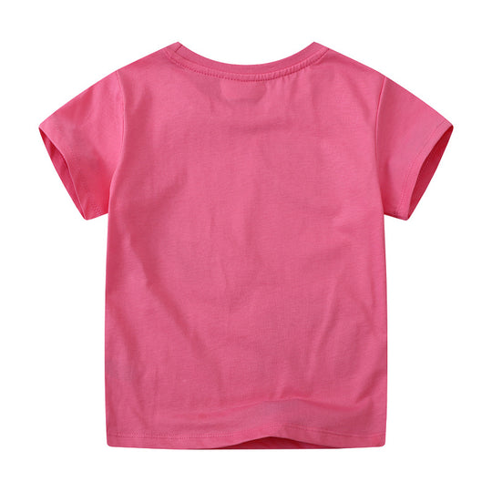 Mädchen T-Shirt mit glitzerndem Regenbogen-Design EB