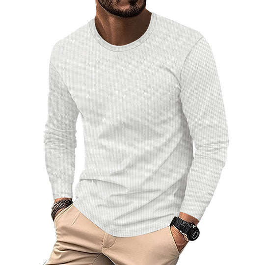 Herren modisches Langarmshirt mit strukturierter Oberfläche EB