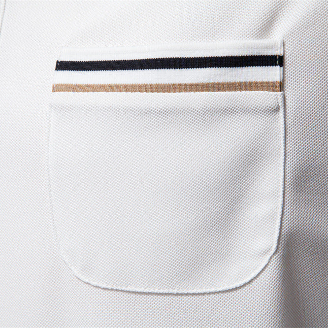 Herren Poloshirt mit modernem Streifenakzent und samtweichem Gewebe EB