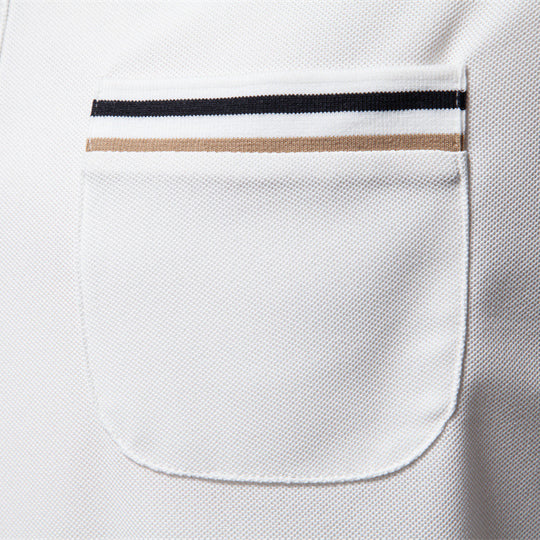 Herren Poloshirt mit modernem Streifenakzent und samtweichem Gewebe EB