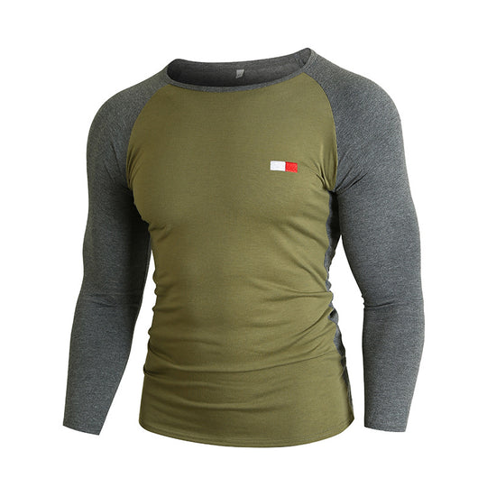 Herren Langarm-T-Shirt mit Raglanärmeln und hochwertiger Baumwolle EB