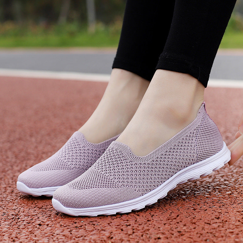 Damen Bequeme Slip-On Sneakers mit atmungsaktiver Netzstruktur EB