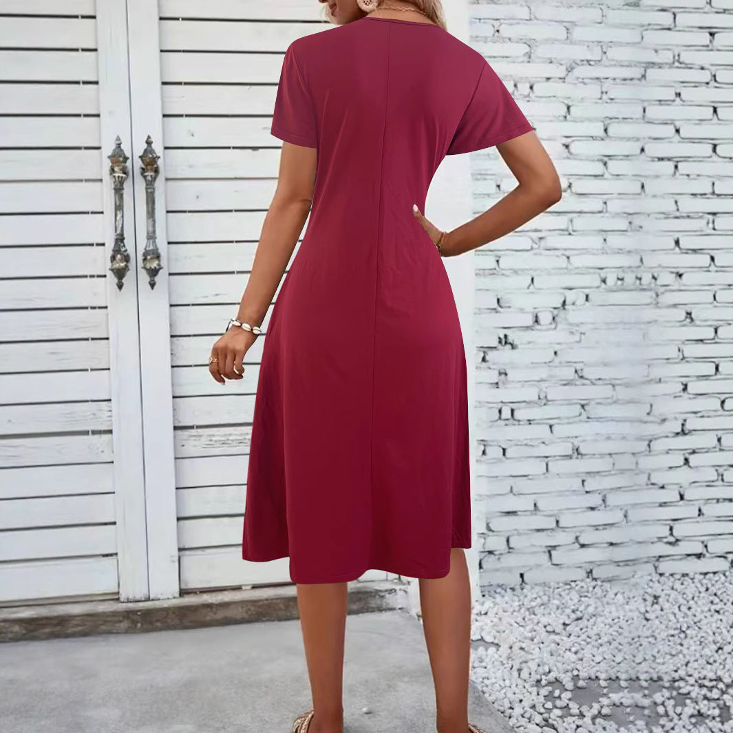 Damen Jumpsuit mit figurbetontem Wickeldesign und elegantem V-Ausschnitt EB
