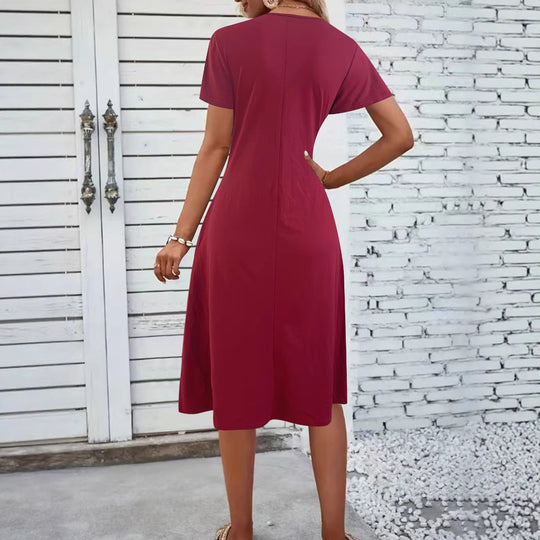 Damen Jumpsuit mit figurbetontem Wickeldesign und elegantem V-Ausschnitt EB