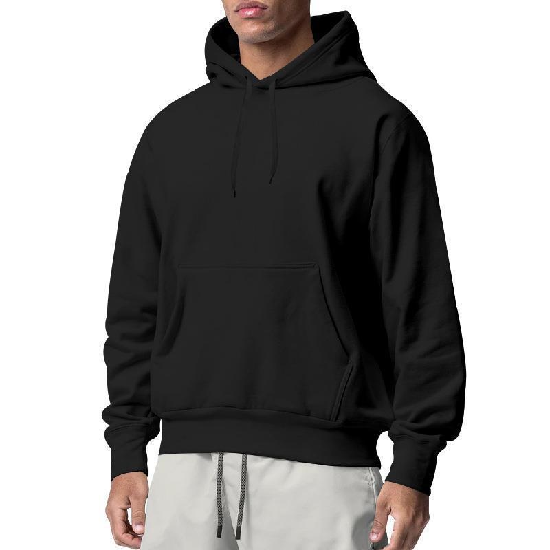 Herren nan Premium-Kapuzenpullover mit Kängurutasche, innen angerautem Fleece, verstärkter Nackennaht und geripptem Saum EB