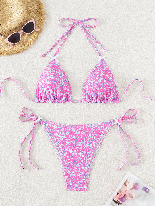 Damen Triangel-Bikini mit verspielten Schleifen EB