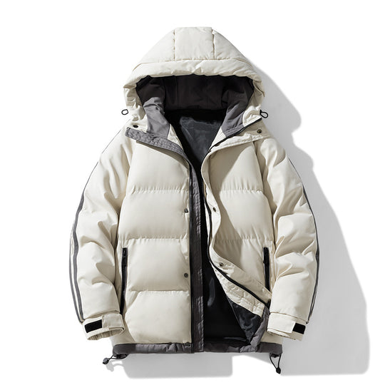 Herren nan gesteppte Kapuzen-Winterjacke mit Thermofutter, seitlichen Kontraststreifen und winddichter Außenhülle EB