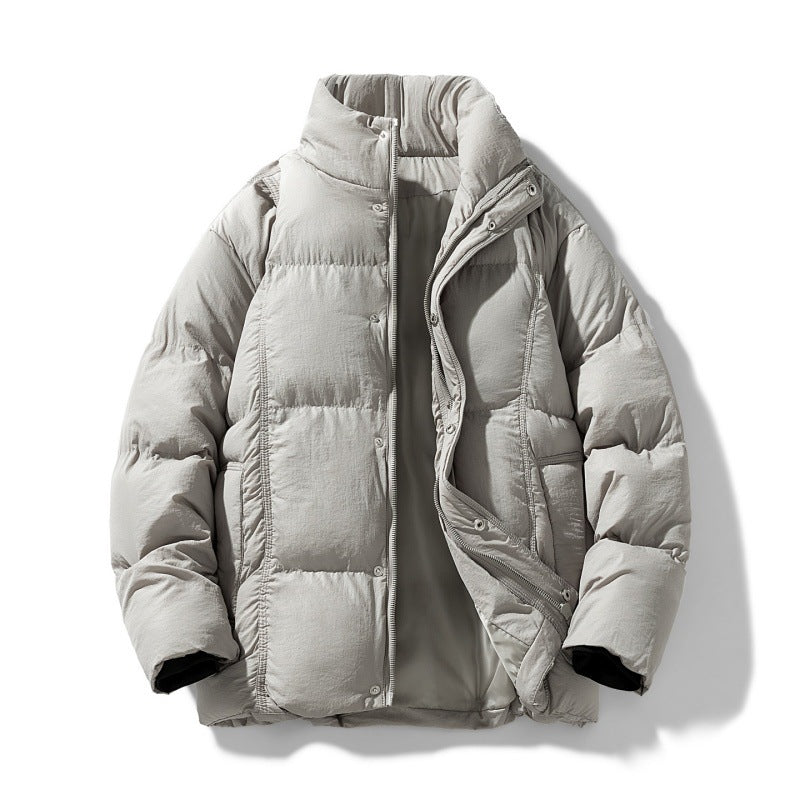Herren gesteppte Thermoisolierte Winterjacke mit hohem Stehkragen und verdeckter Druckknopfleiste EB