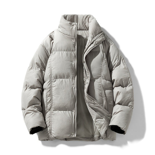 Herren gesteppte Thermoisolierte Winterjacke mit hohem Stehkragen und verdeckter Druckknopfleiste EB