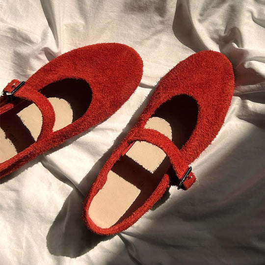Damen Ballerina-Schuhe mit schickem Riemen und weichem Obermaterial EB