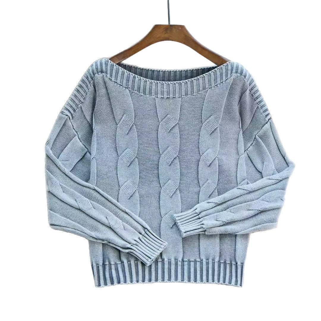 Damen Pullover im modernem Zopfdesign mit übergroßer Silhouette EB