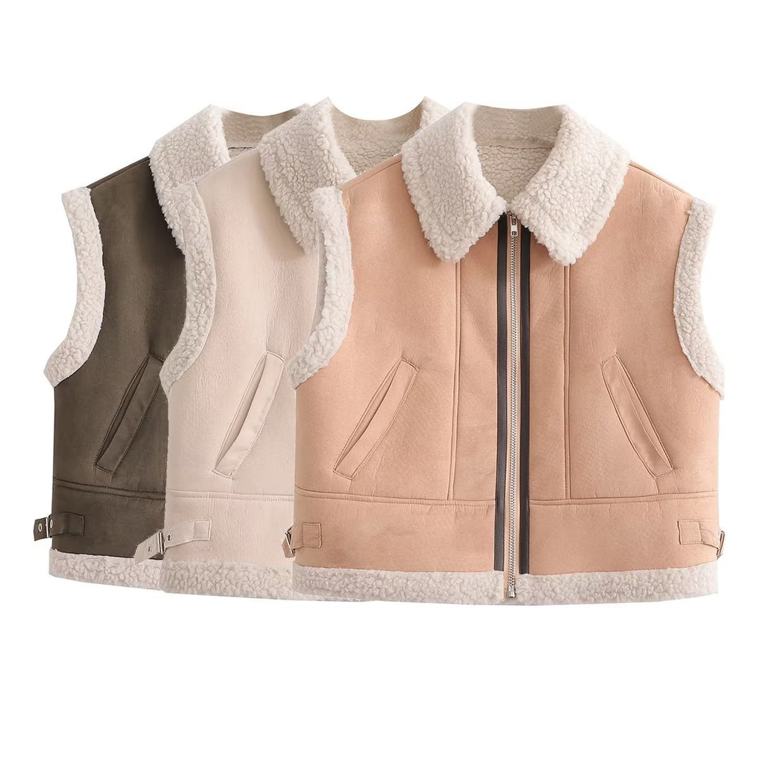 Damen modische Weste mit weichem Fleecefutter und modernem Design EB