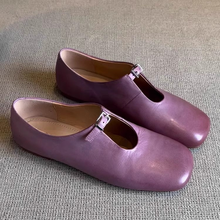 Damen elegante Mary Jane Schuhe mit modischem Riemen und weichem Leder EB