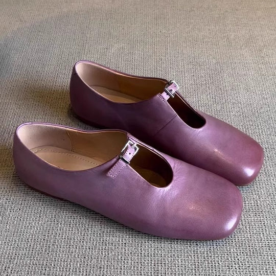 Damen elegante Mary Jane Schuhe mit modischem Riemen und weichem Leder EB