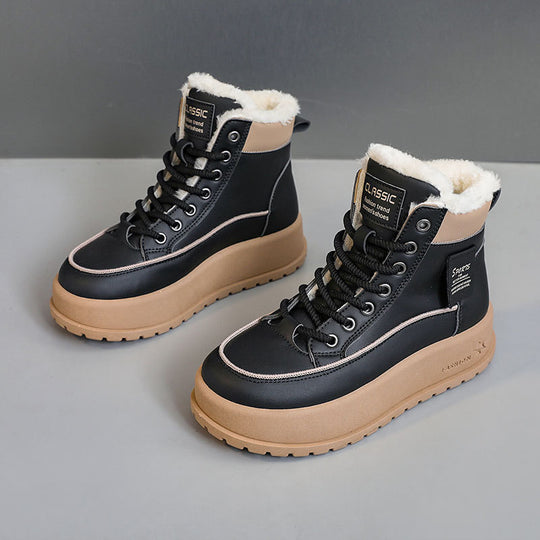 Damen Winterliche High-Top Stiefel mit warmem Innenfutter und rutschfester Sohle EB