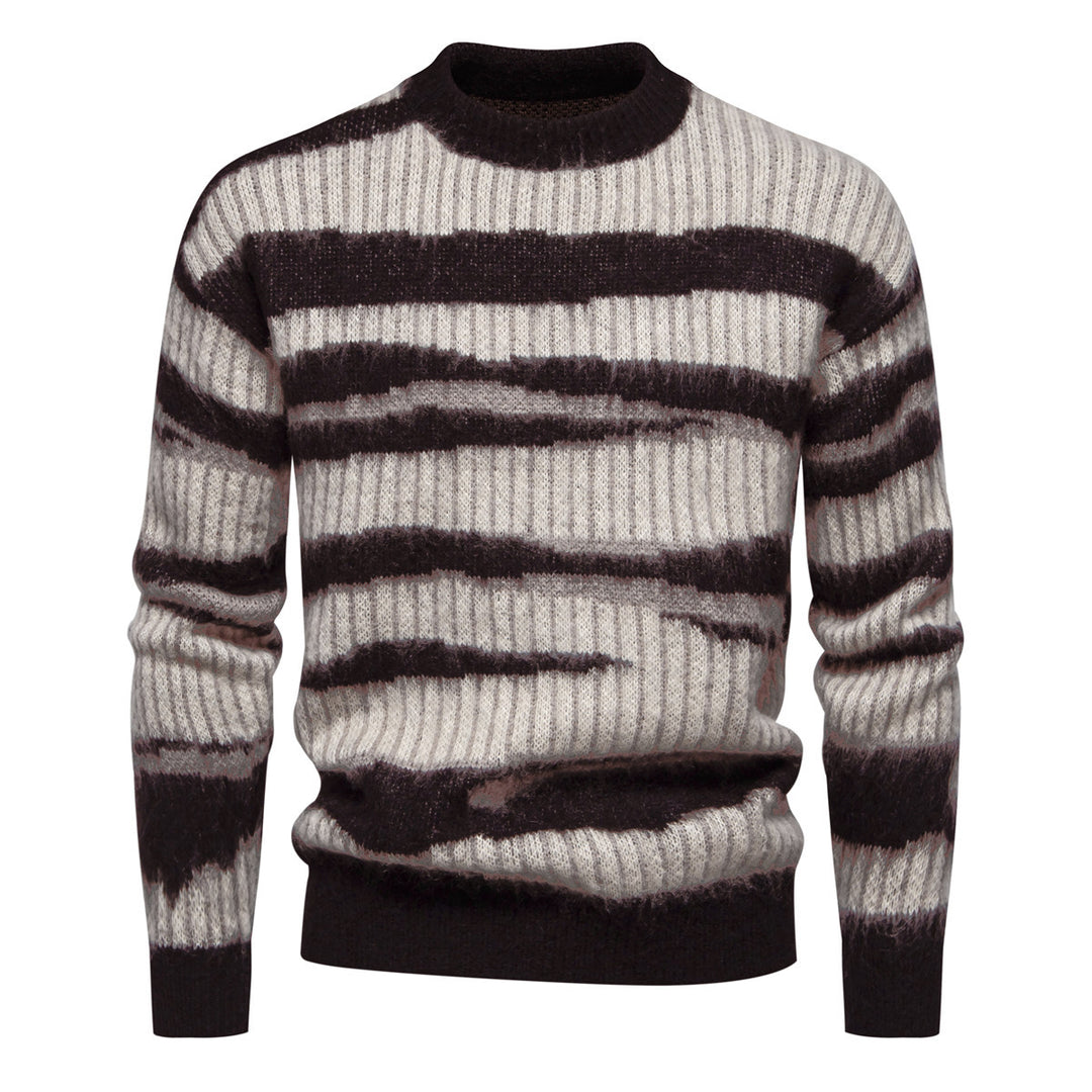 Herren modischer Strickpullover mit einzigartigem Streifenmuster EB