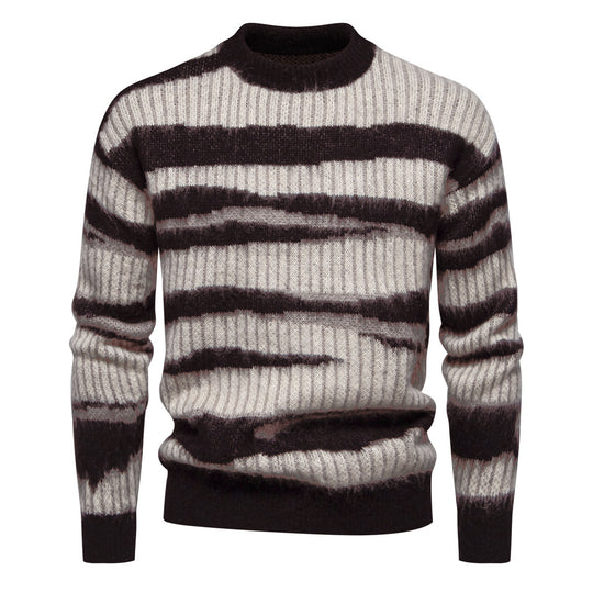 Herren modischer Strickpullover mit einzigartigem Streifenmuster EB