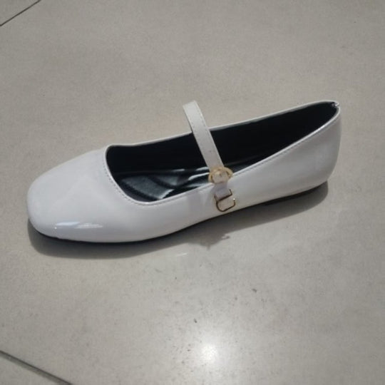Damen Ballerinas mit elegantem Riemchen und glänzendem Obermaterial EB