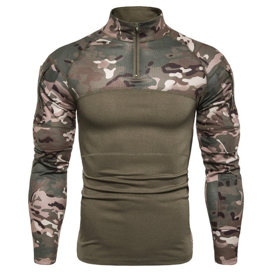 Herren Funktionsshirt mit Stehkragen und innovativem Camouflage-Design EB