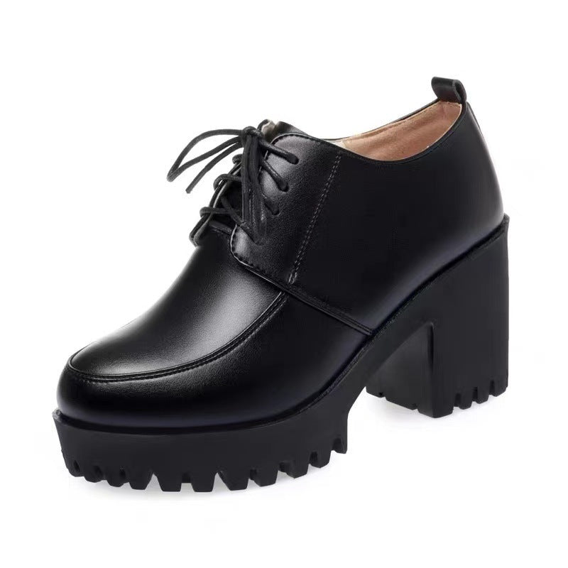 Damen Trendige Schnürstiefeletten mit robustem Blockabsatz EB