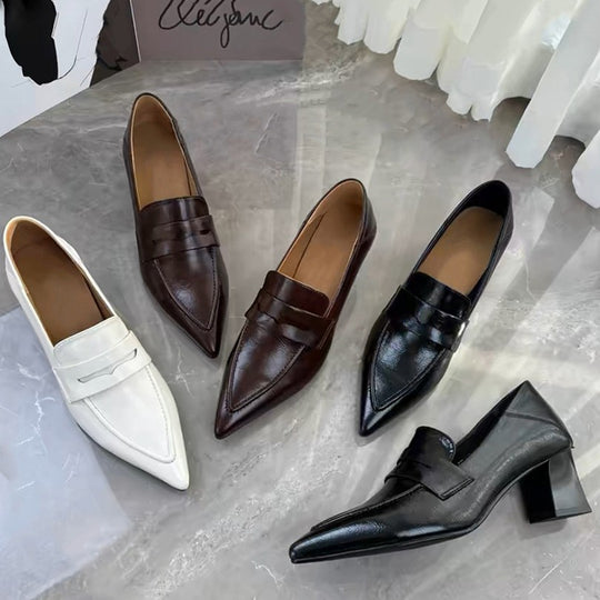 Damen elegante Slingback-Pumps mit spitz zulaufendem Design und dekorativem Riemen EB