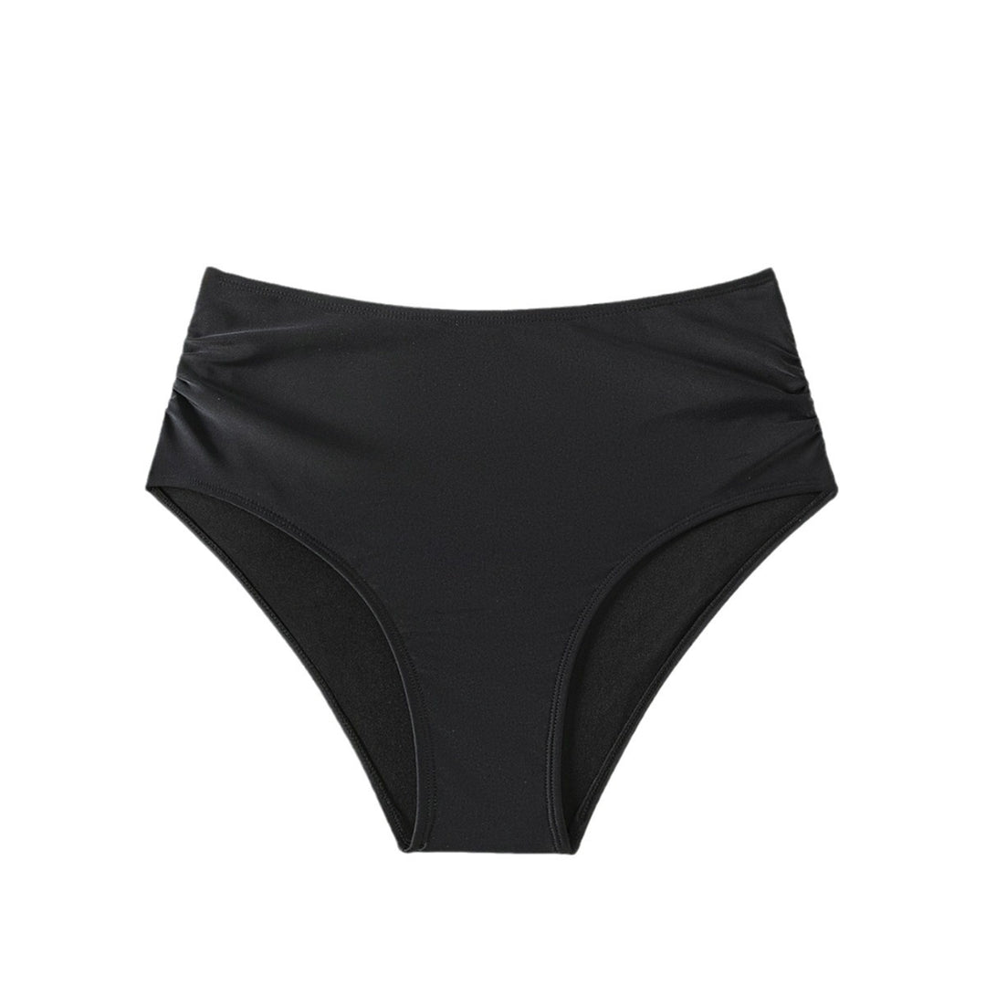 Damen Hoch geschnittener Bikini-Hosen mit Raffungen EB