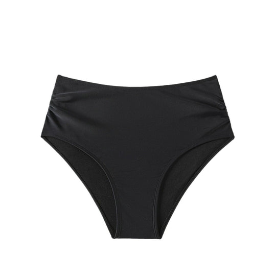 Damen Hoch geschnittener Bikini-Hosen mit Raffungen EB