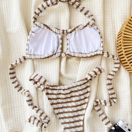 Damen Sportliches Bikini-Top mit Tiefer Ausschnitt EB