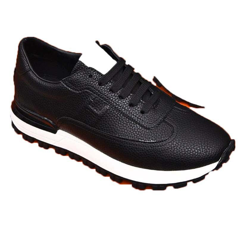 Damen Sportliche Sneakers aus hochwertigem Leder mit rutschfester Laufsohle EB