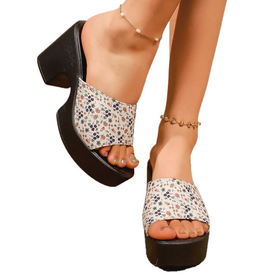 Damen Wedge-Sandalen mit floralen Akzenten EB