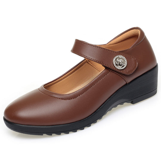 Damen Mary Jane Ballerinas mit modischem Riemen und bequemem Absatz EB