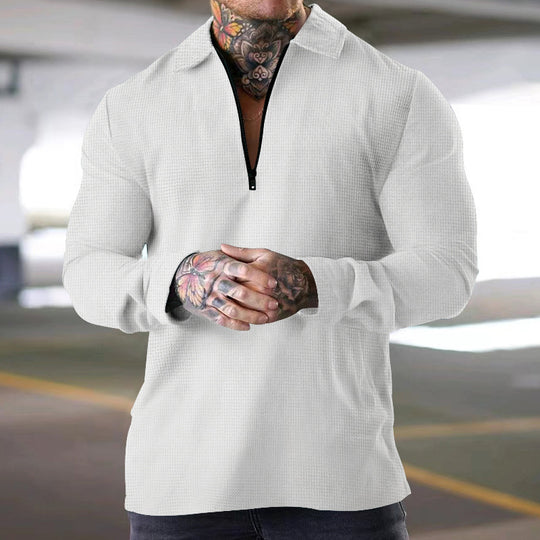 Herren Langarm Shirt mit modernem Reißverschluss EB
