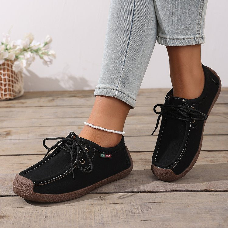 Damen Freizeit Sneaker mit elastischen Schnürsenkeln und rutschfester Sohle EB