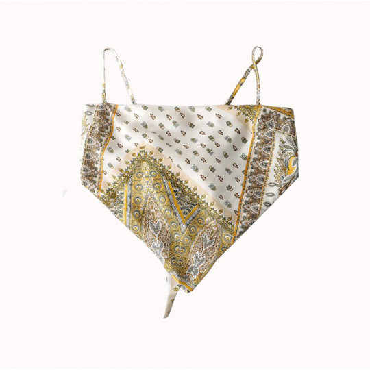 Femme Artistic Bandana Stil Crop Top EB
