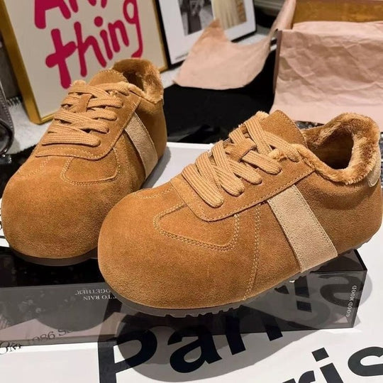 Damen Fleecegefütterte Sneakers mit sportlichem Design und rutschfester Laufsohle EB