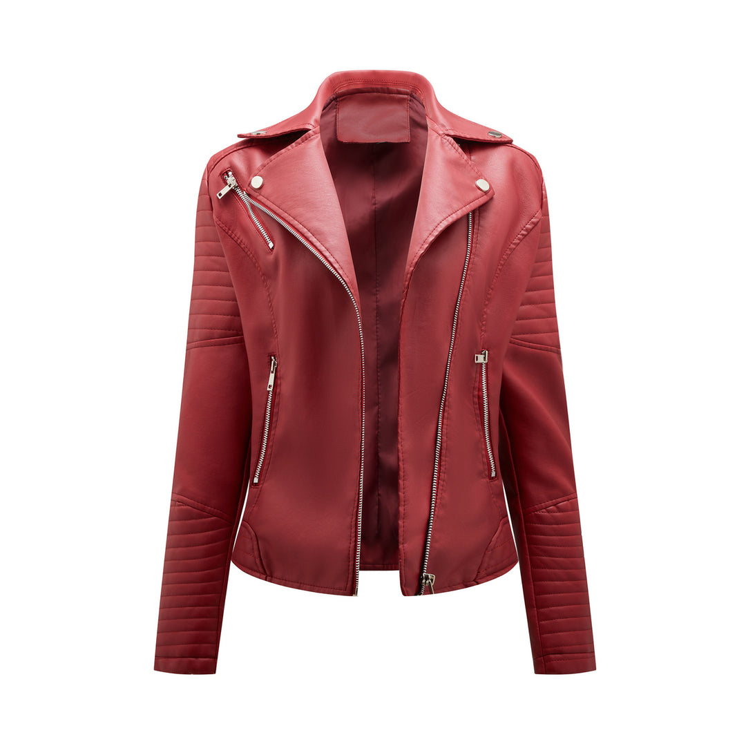 Damen Bikerjacke mit modischen Steppdetails und asymmetrischem Reißverschluss EB