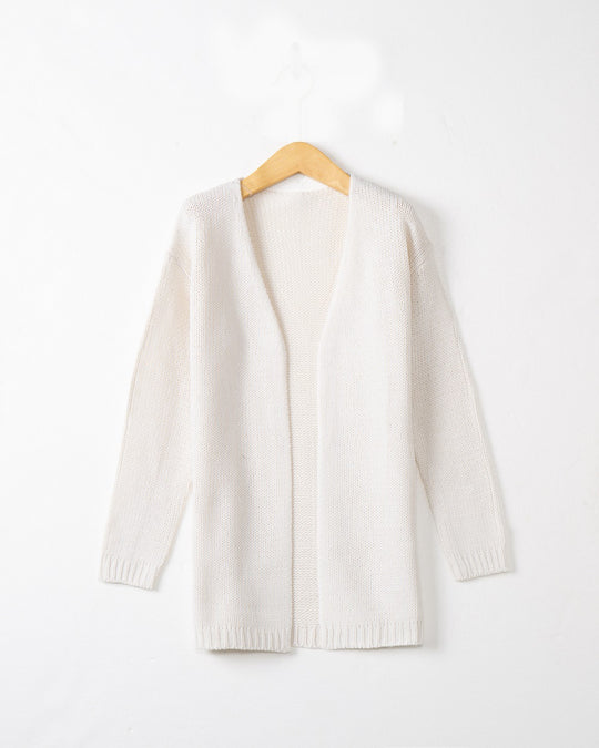 Damen Offene Strickjacke mit lässigem Schnitt und Taschen EB