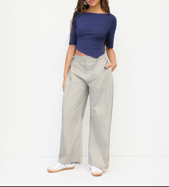 Damen lässige Culotte-Hose mit elastischem Bund und praktischen Seitentaschen EB