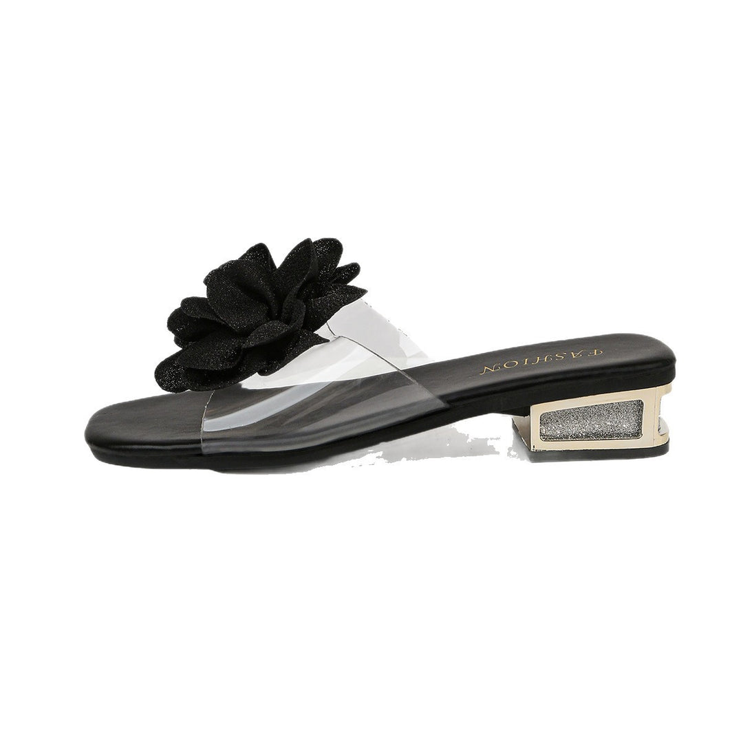 Damen Komfortable Slide-Sandalen mit eleganter Blumenapplikation und rutschfester Sohle EB