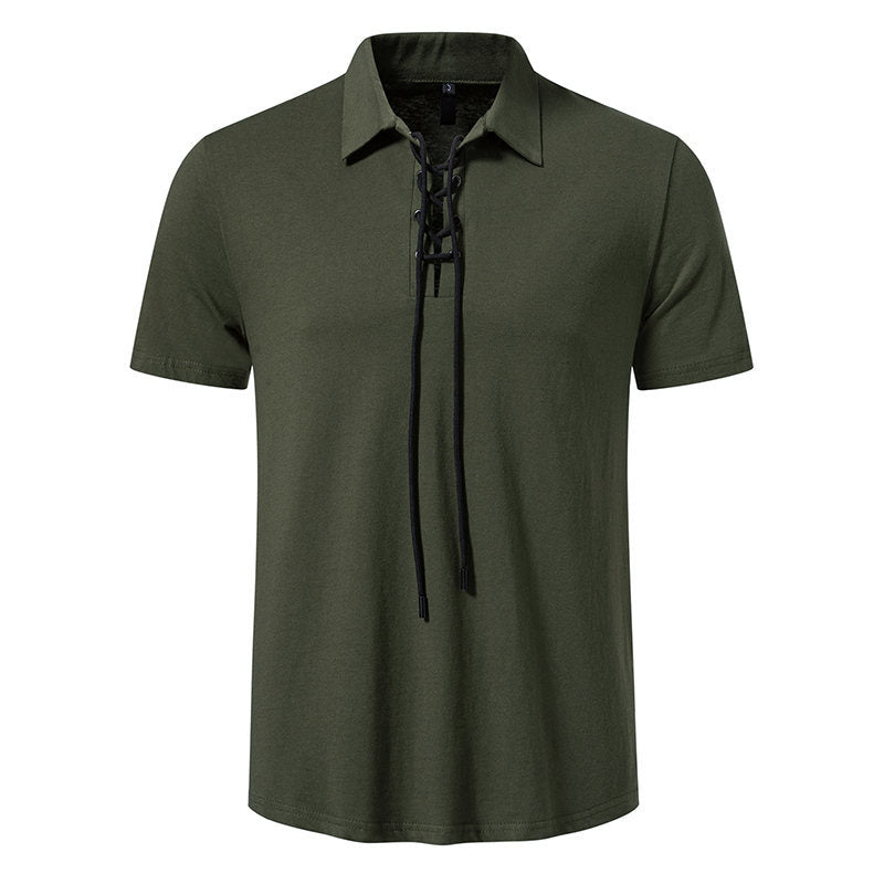 Herren Polo-Shirt mit einzigartigem Schnürdesign EB