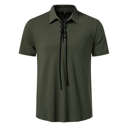 Herren Polo-Shirt mit einzigartigem Schnürdesign EB