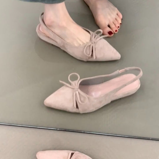 Damen Sling-Ballerinas mit dekorativem Schleifendetail und komfortablem Fußbett EB