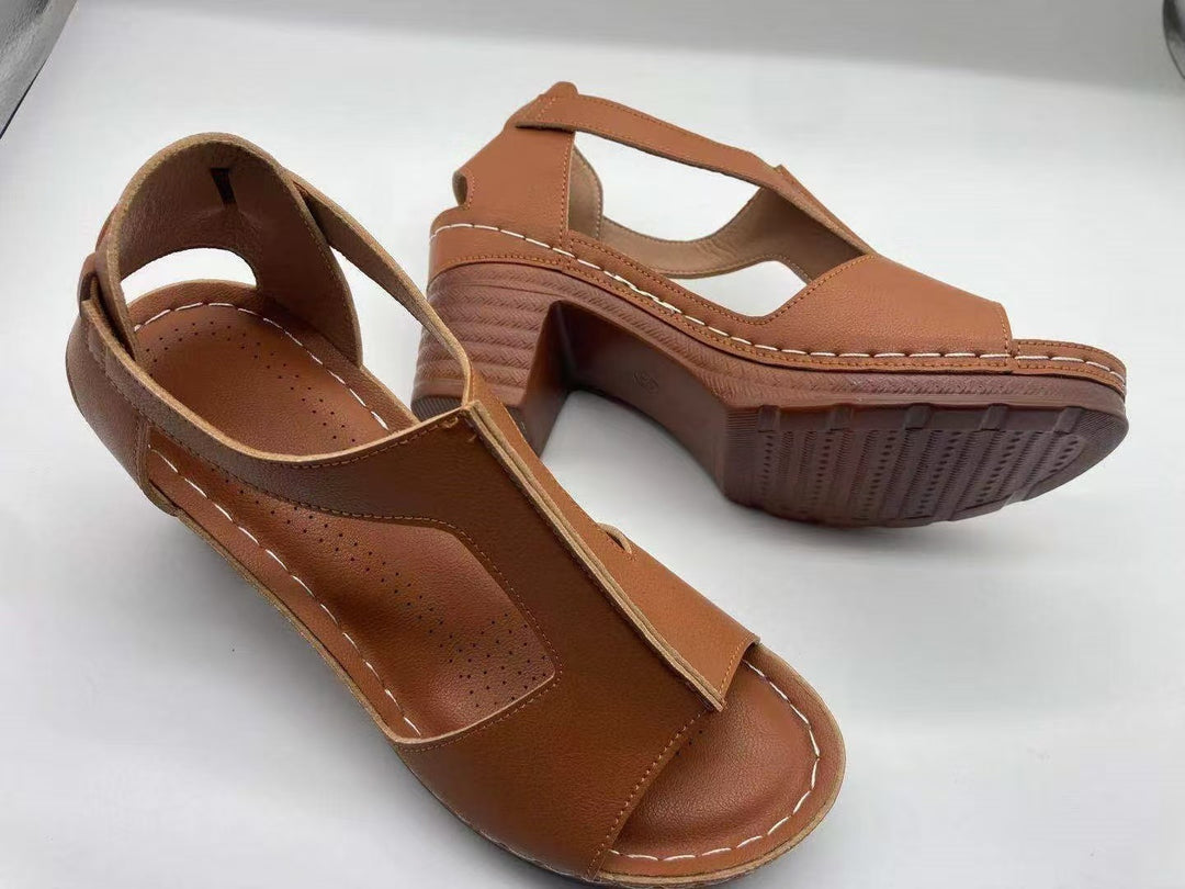 Damen Komfortable Wedge-Sandaletten mit verstellbarem Riemendesign und ergonomischem Fußbett EB