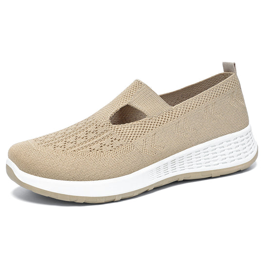 Damen Komfortable Slip-On Sportschuhe mit atmungsaktivem Obermaterial EB