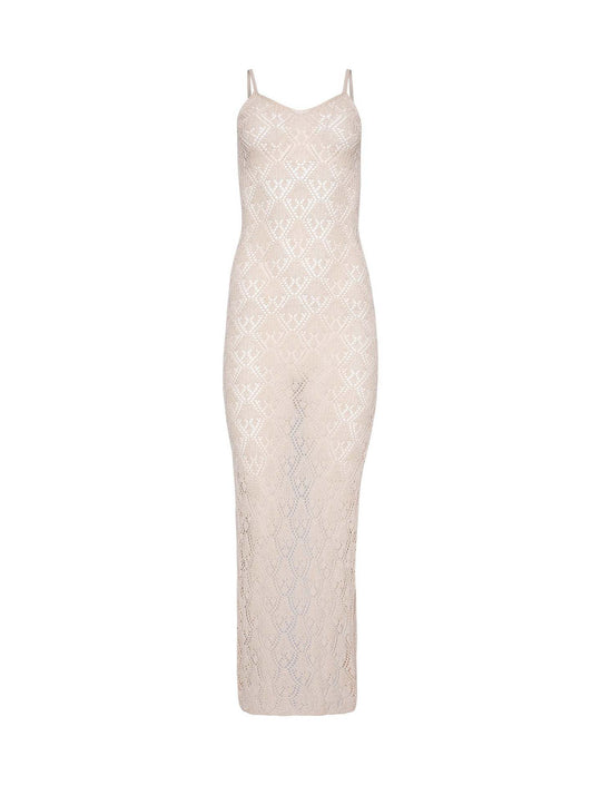 Damen lässiges Strickkleid mit seitlichem Schlitz und tiefem V-Ausschnitt EB
