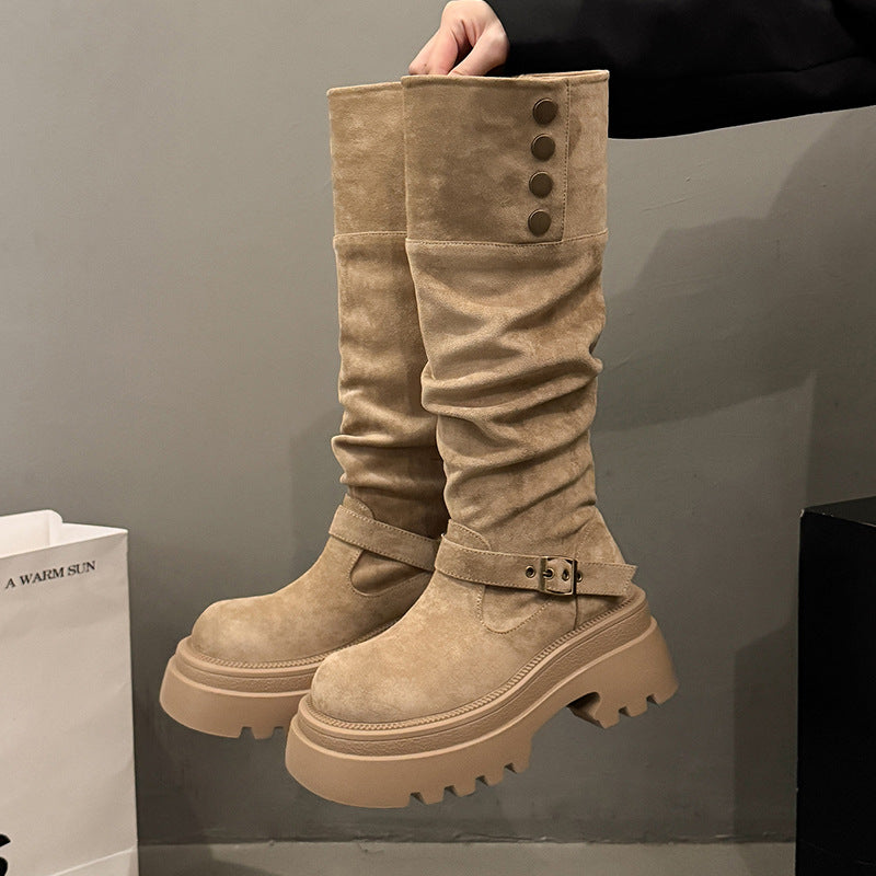 Damen modische Stiefel mit rutschfester Sohle und elegantem Schaft EB