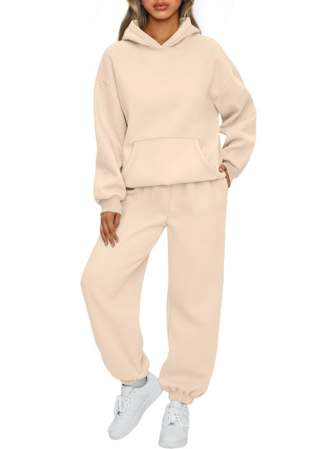 Damen nan gemütliches Oversize Hoodie und Jogginghose Set aus weicher Baumwollmischung EB