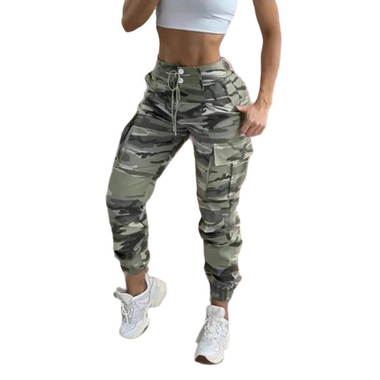 Damen Freizeithose mit Cargo-Taschen und elastischem Bund EB
